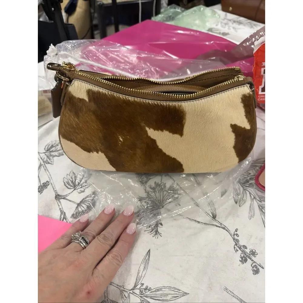 B2-002 NWT Coach Ashton Bag With Cow Print CDW47 cow printed haircalf
